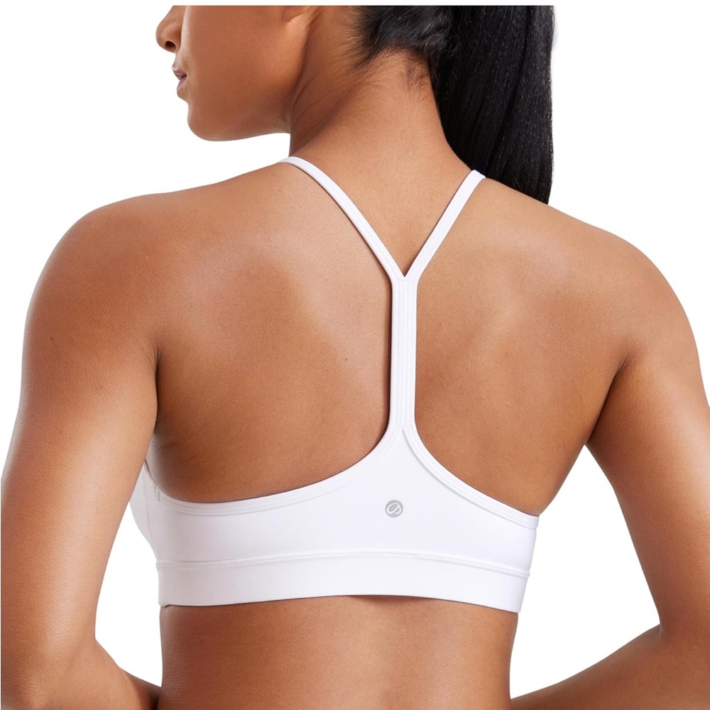 CRZ YOGA White T-Back Sports Bra